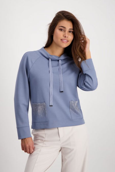 Blue Sweatshirt With Sparkly Pockets