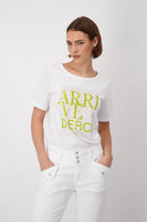 White T-Shirt With Sequin Font
