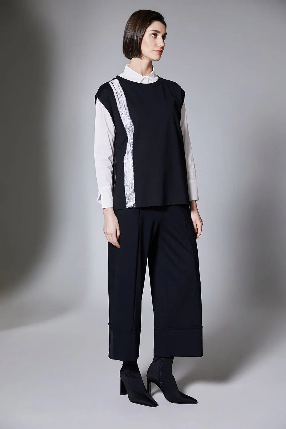 Black Brush Stroke Tabard Top