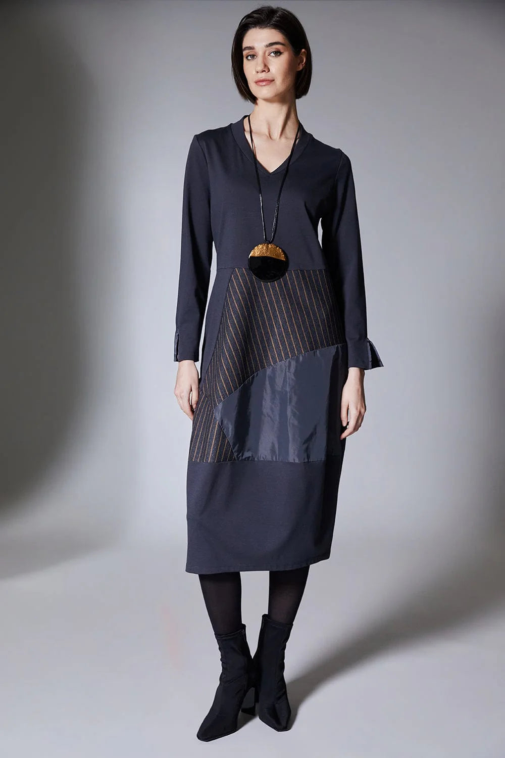 Grey Pinstripe Dress