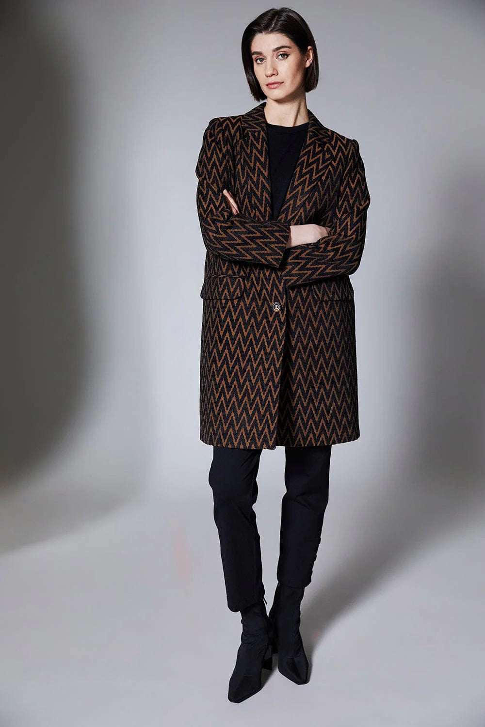 Black Button End Trouser