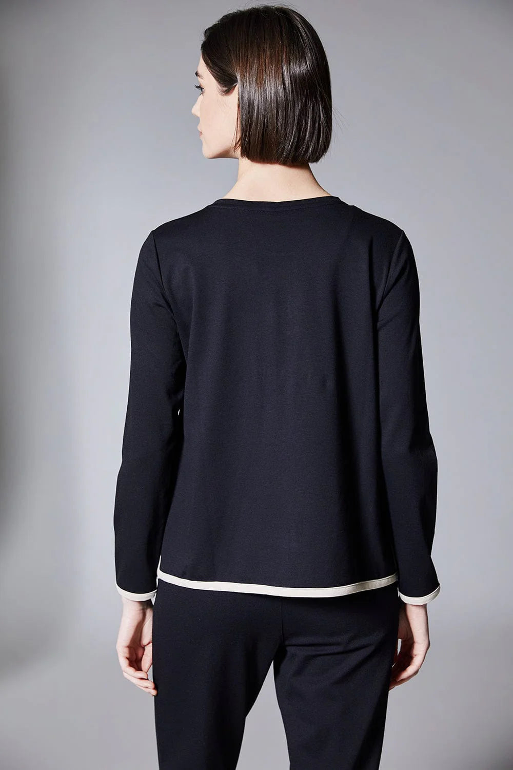 Black & Beige Print Top