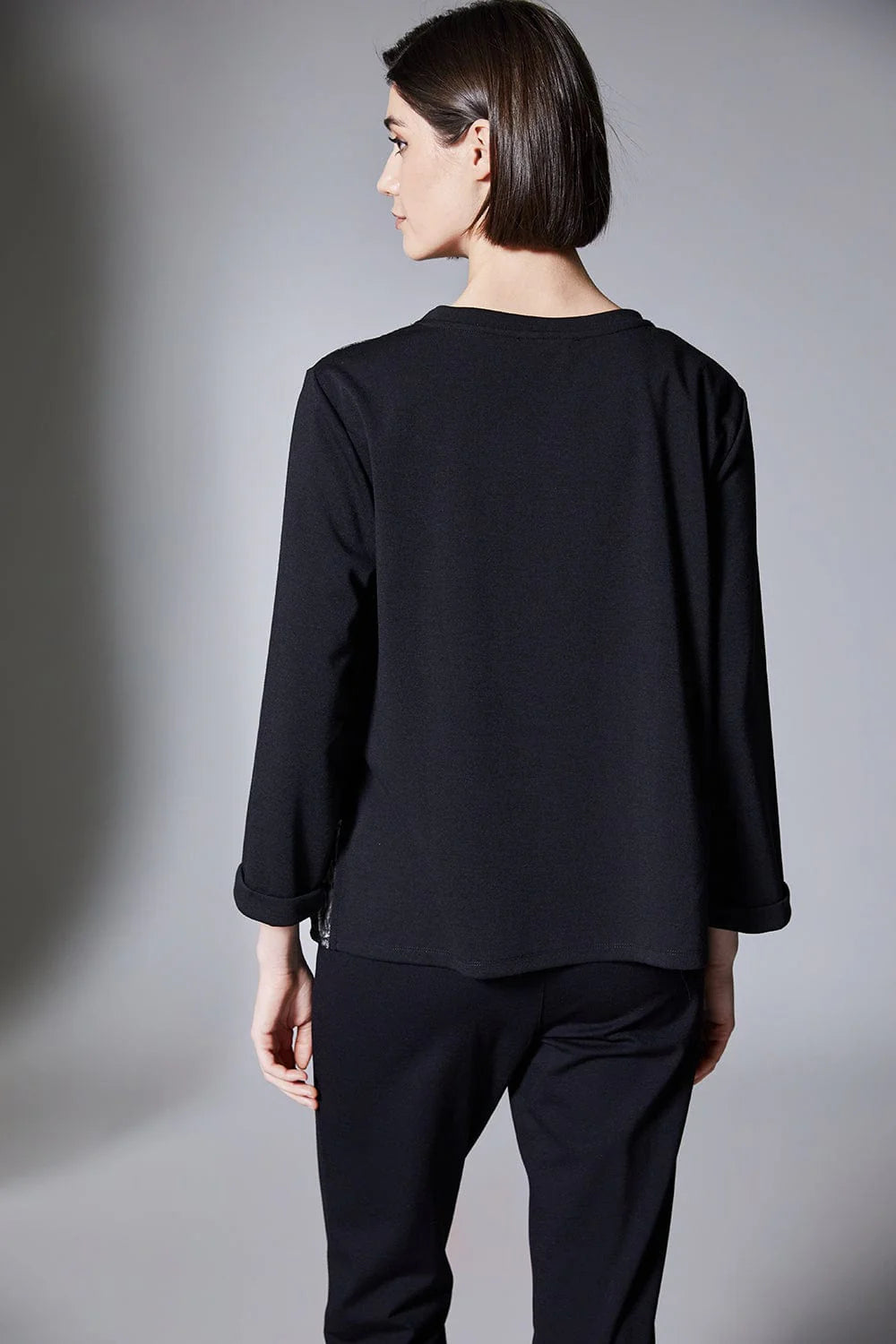 Black Circle Print Crush Top