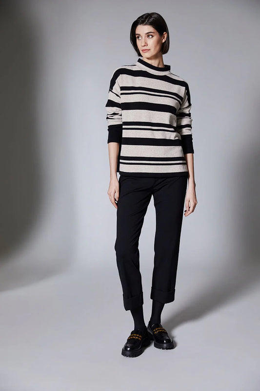 Beige & Black Stripe Fleece