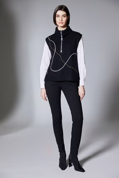 Black Zip Knit Tabard