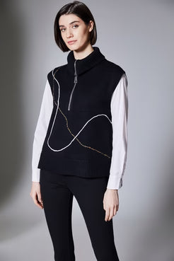 Black Zip Knit Tabard