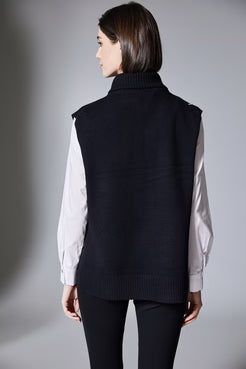 Black Zip Knit Tabard