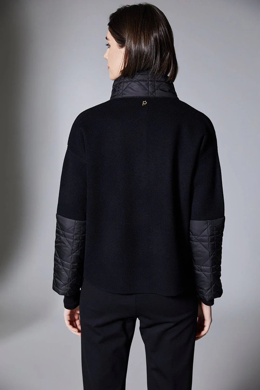 Black Quilted Cuff Jacket