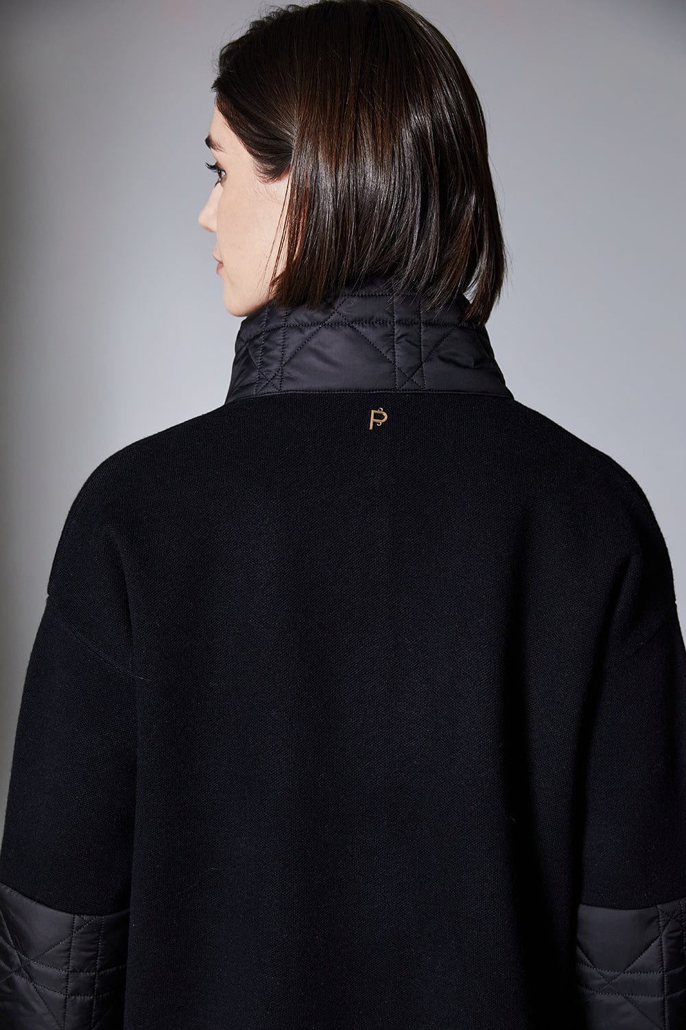Black Quilted Cuff Jacket