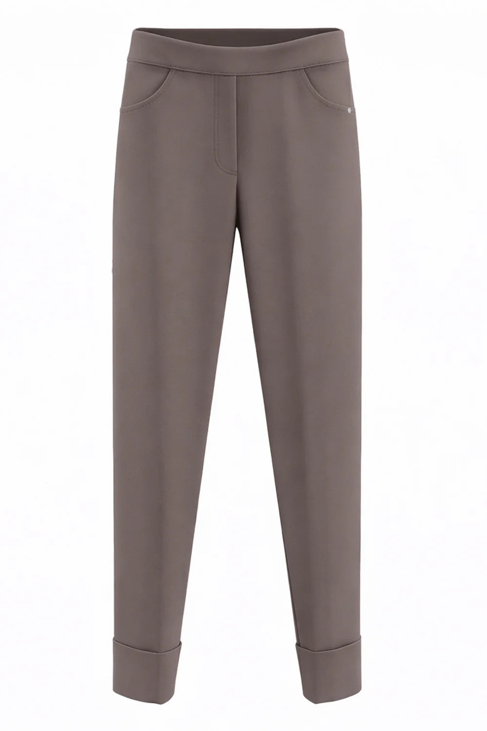 Taupe Turn Up Trouser