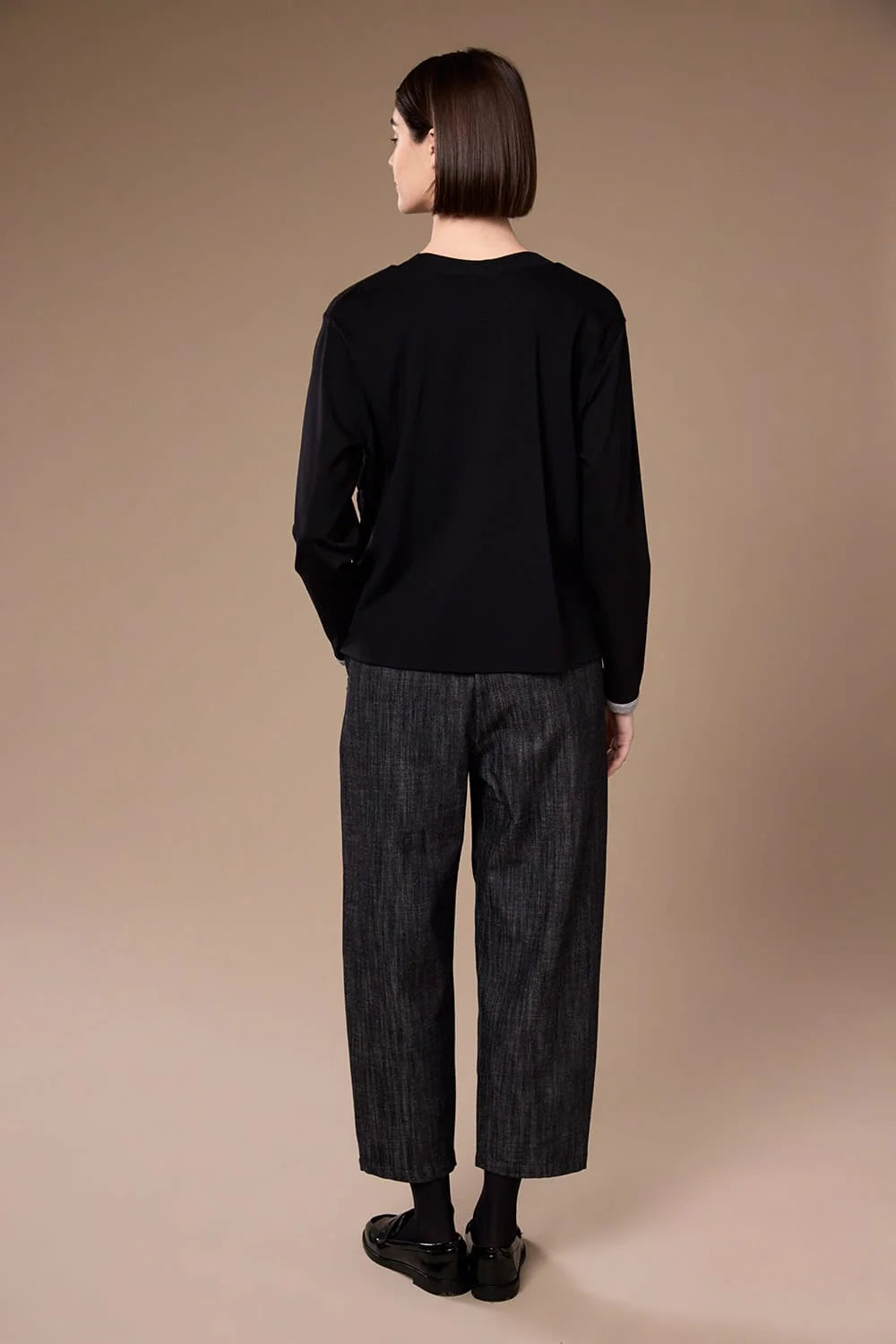 Black Three Textured Top