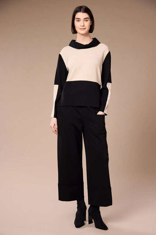 Black Turn Up Trouser