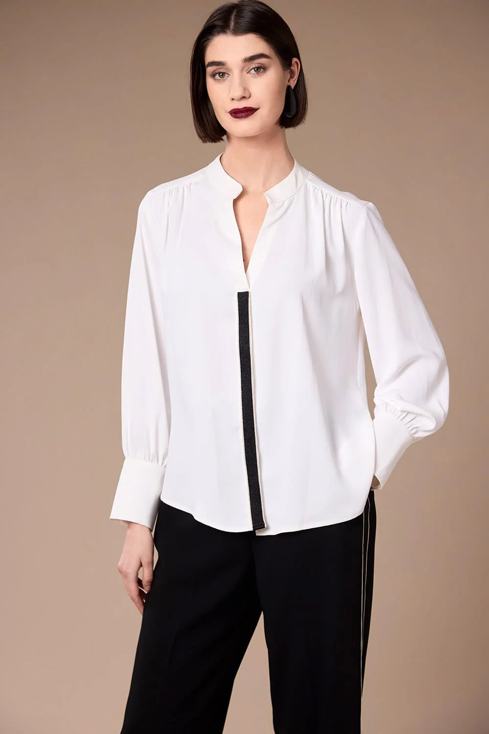 White Cocktail Trim Blouse