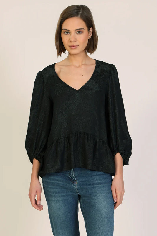 Stevie Black Shimmer  Blouse
