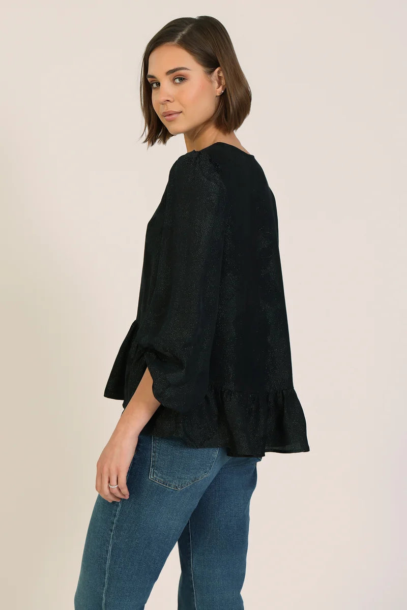 Stevie Black Shimmer  Blouse