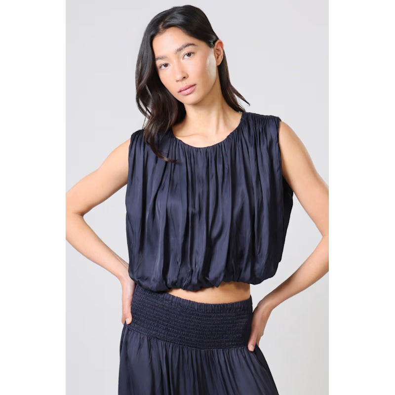 Any Moment Now Navy Blue Falls Sleeveless Top