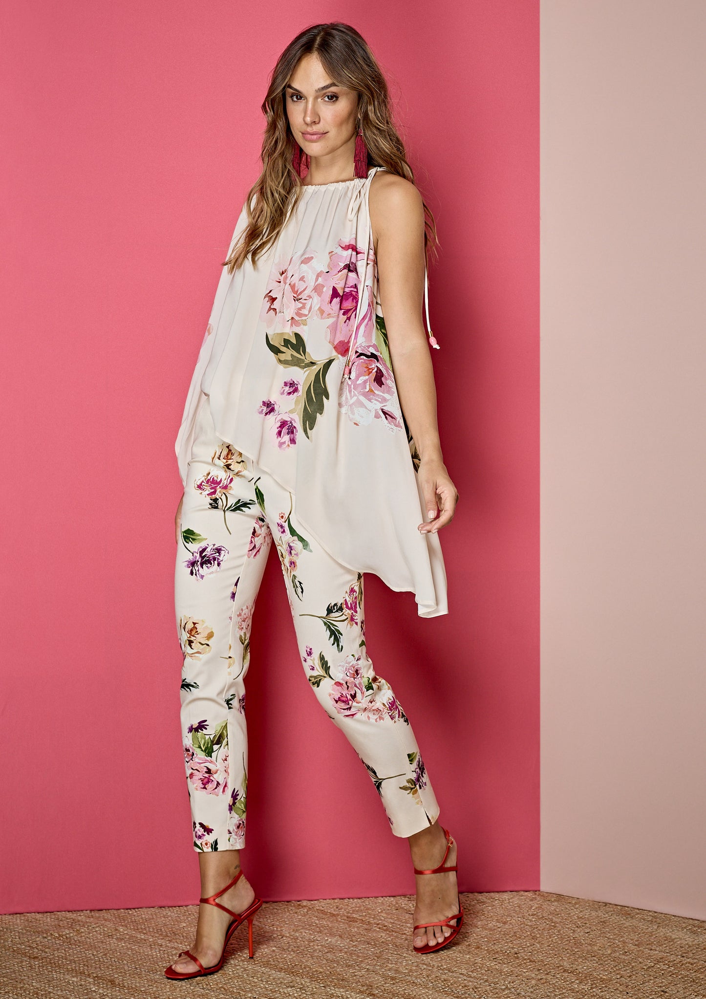 Asymmetrical Flowy Blouse With Floral Print