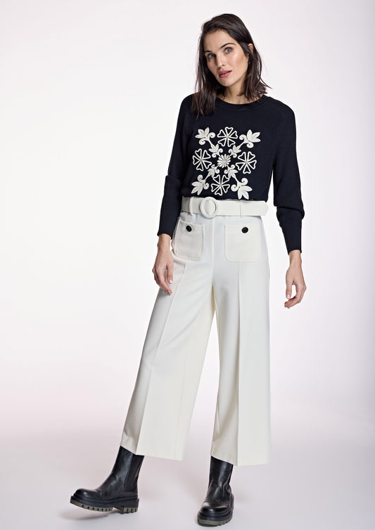 Cream Culottes With Belt