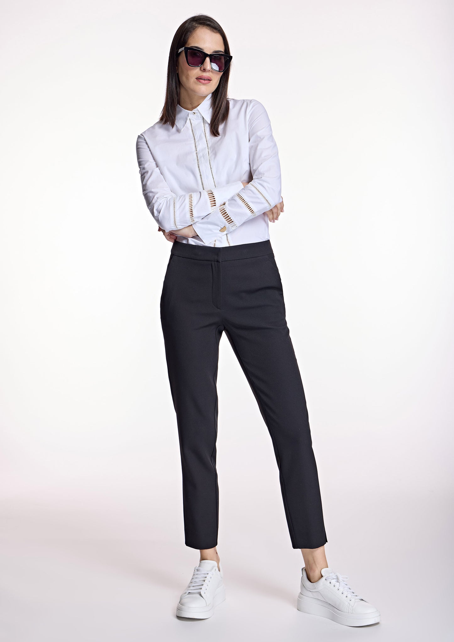 Black Semifitted Trousers