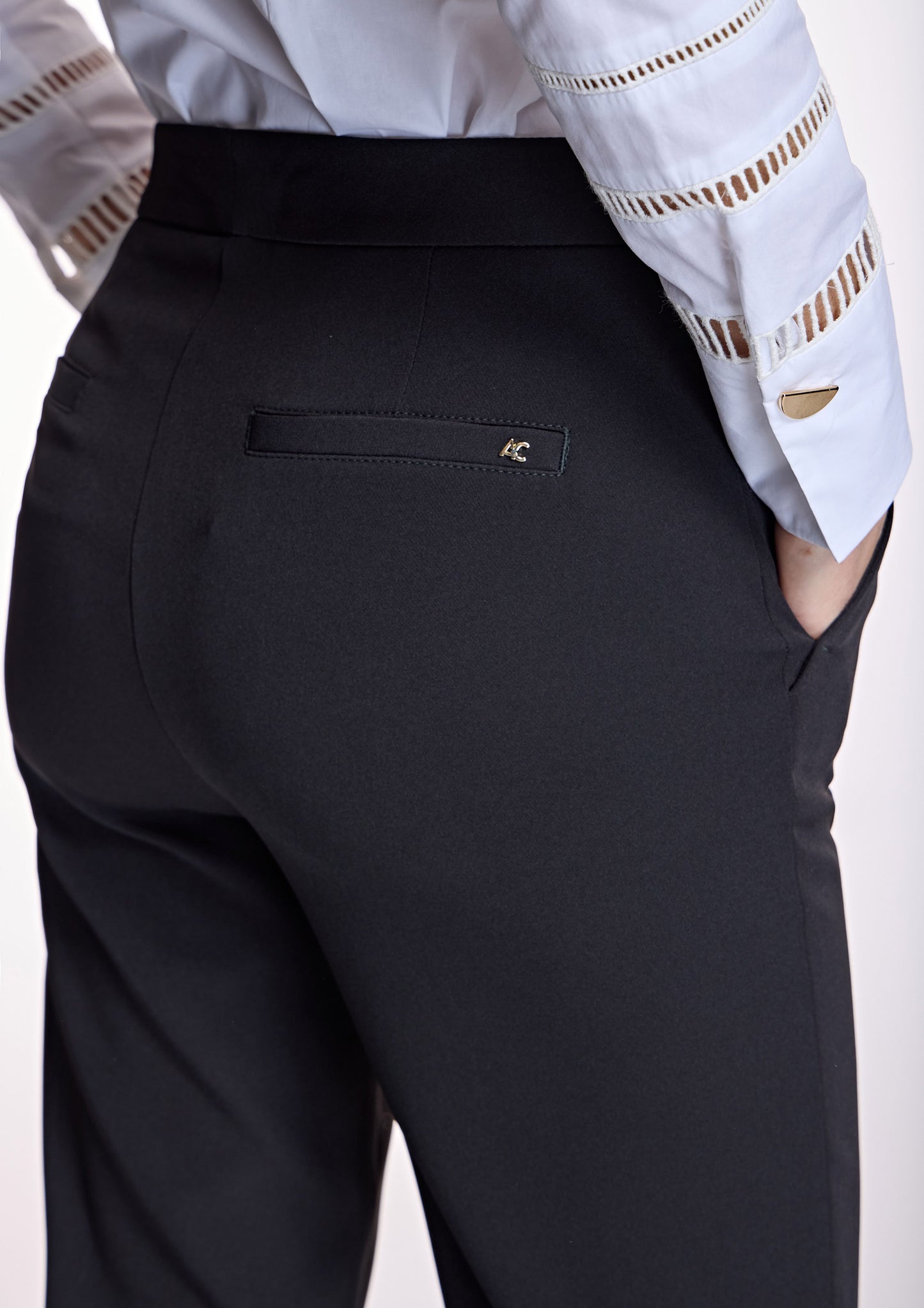 Black Semifitted Trousers