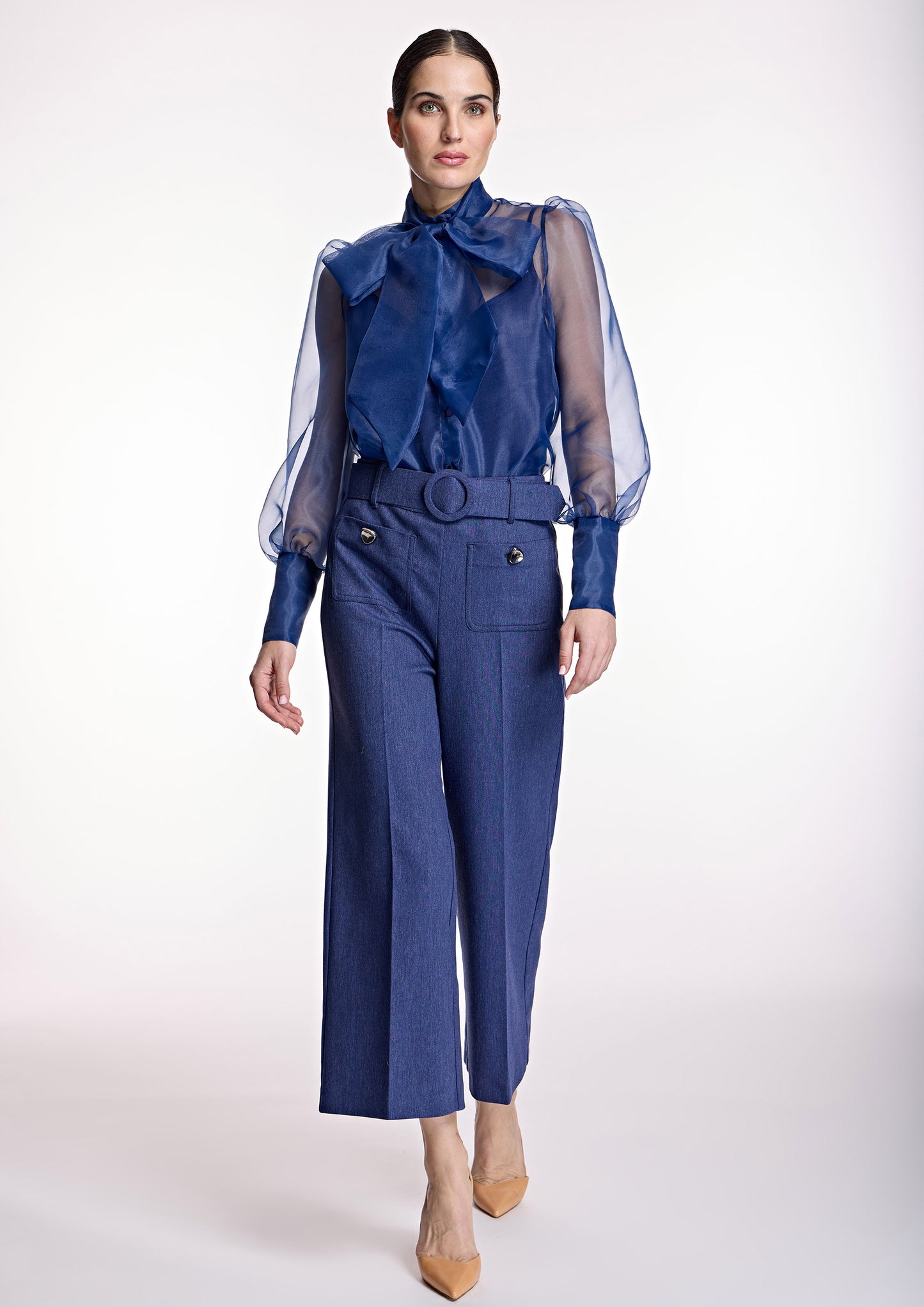 Blue Culottes With Belt