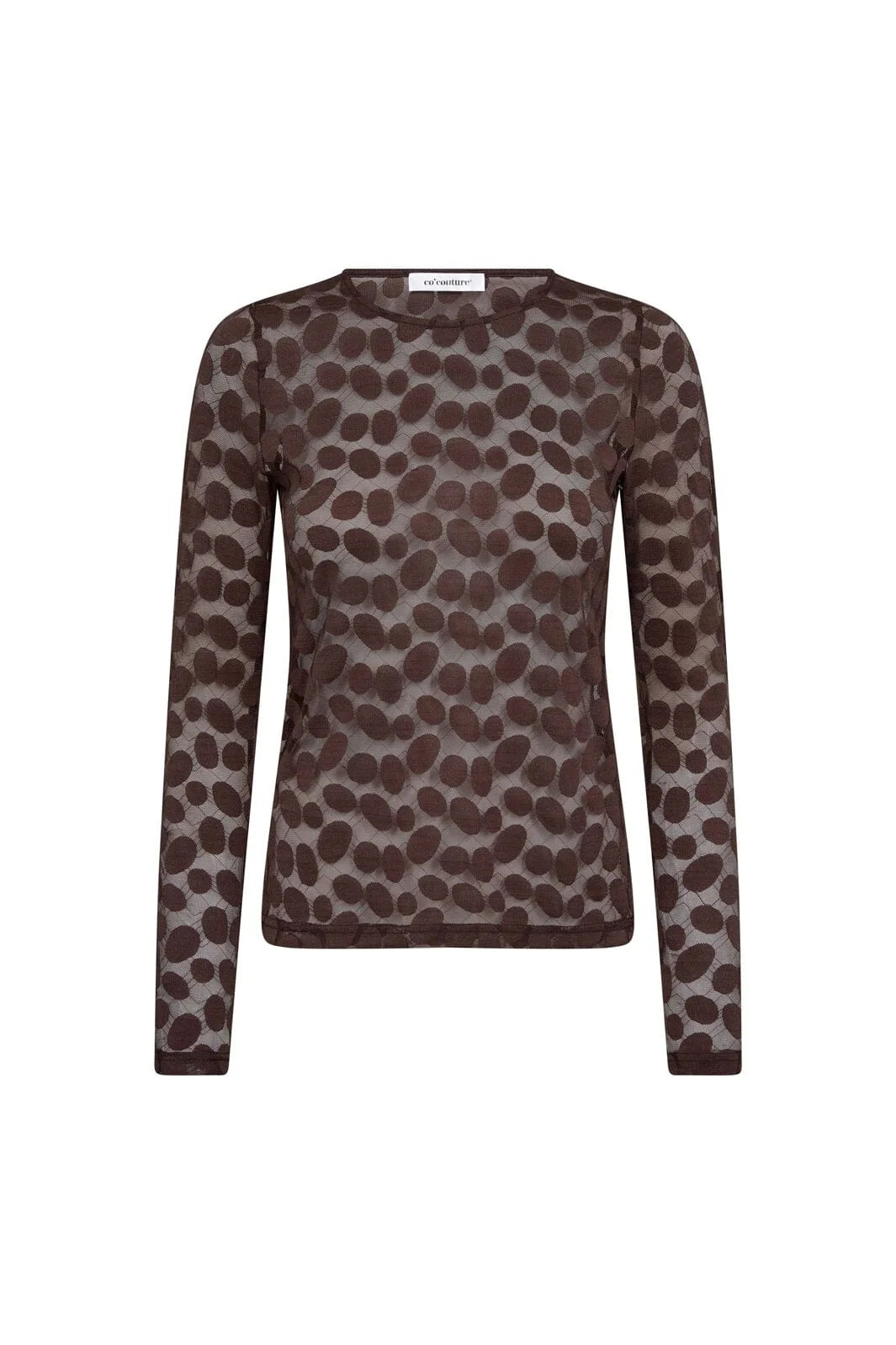Penola Brown Pola Dot Sheer Top