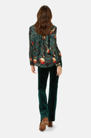 Black And Green Flower Blouse