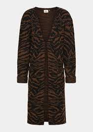 Brown Ranva Zebra Print Cardigan