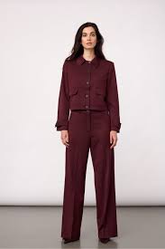 Terry Burgundy Trouser