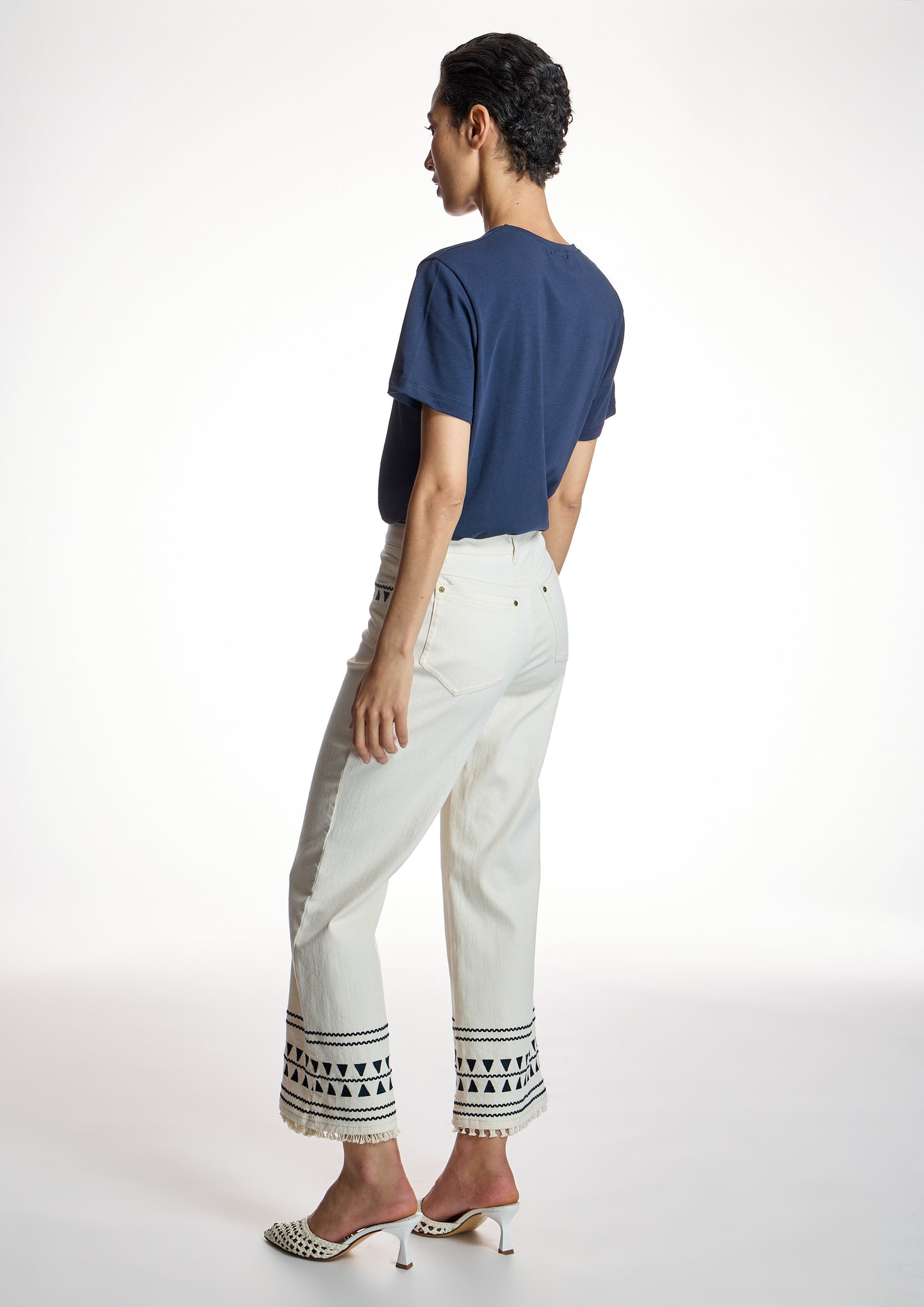 Navy & Beige Top