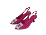 Purple Pointed Sling Back Shoes