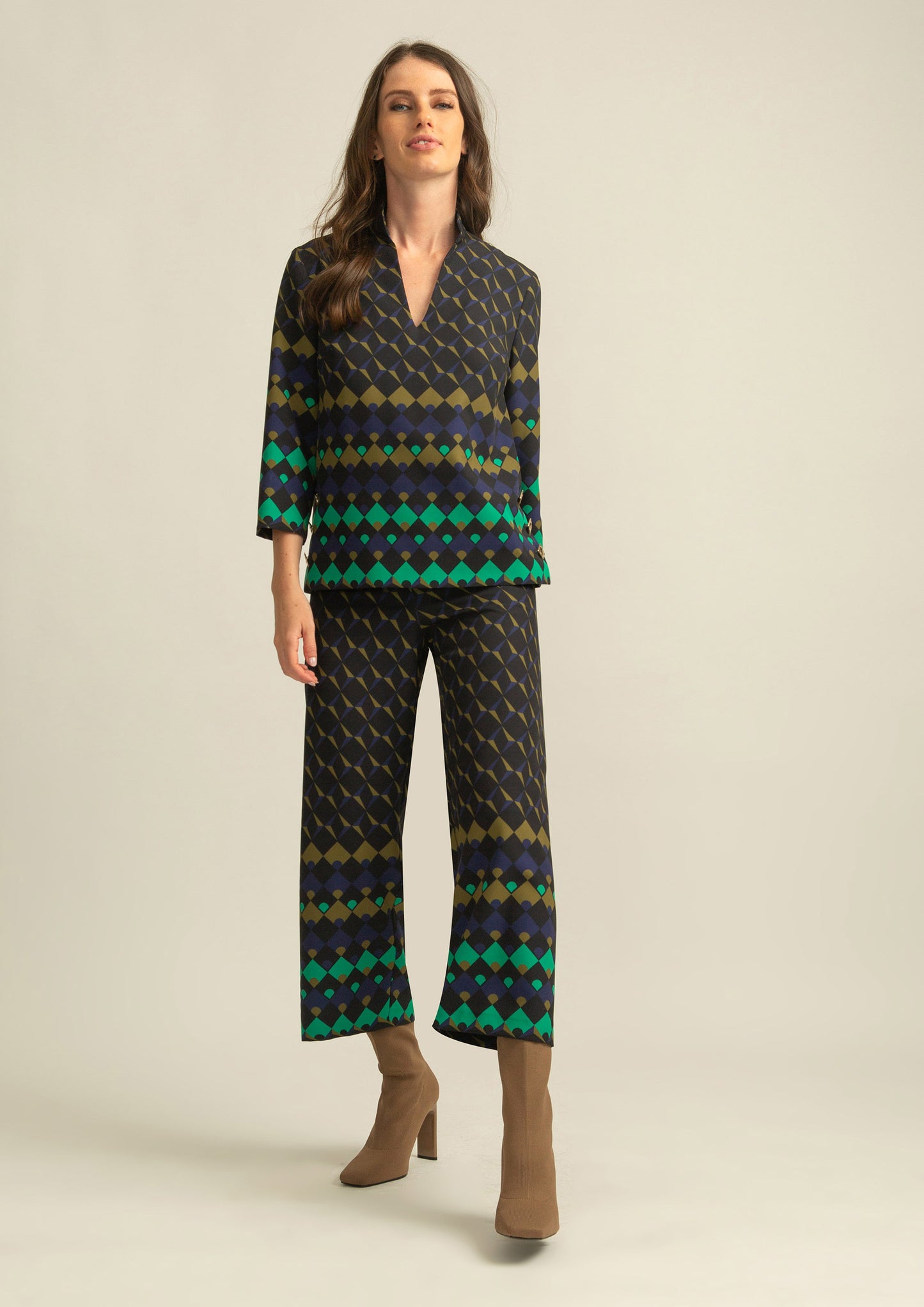 Green And Black Palazzo Trousers