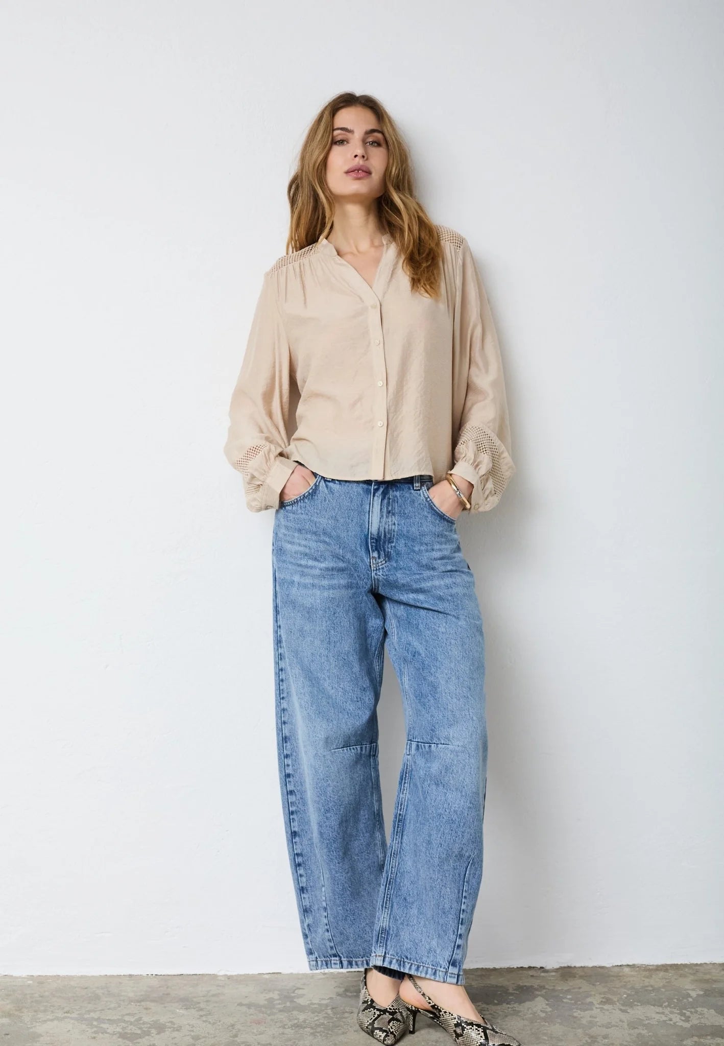 Sand Blouse With Beautiful Detail