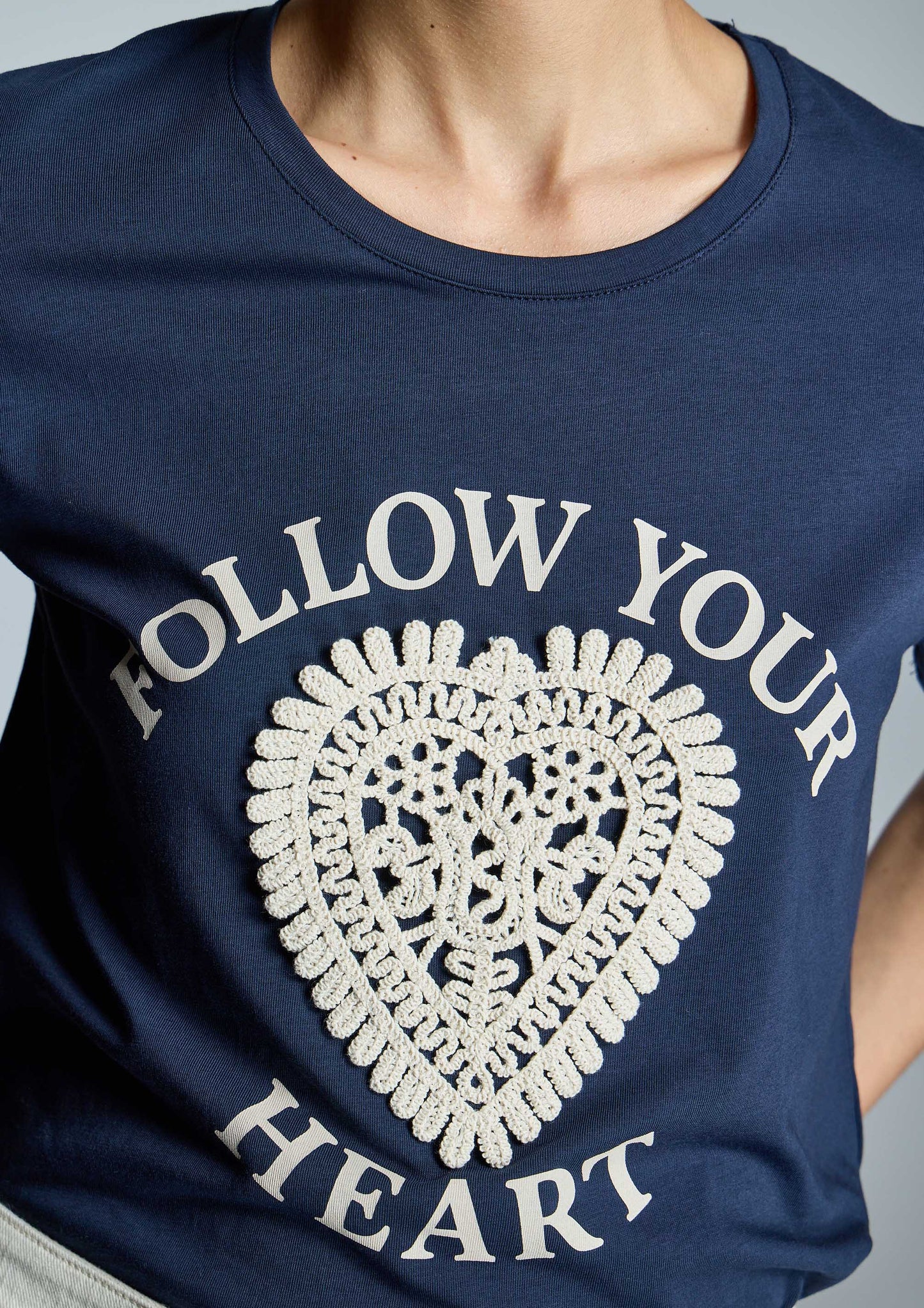 Navy & Beige Top
