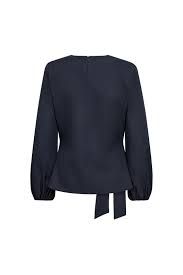 Luna Navy Tie Blouse
