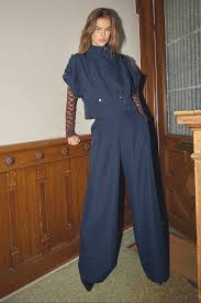 Luna Navy Pleat Trousers