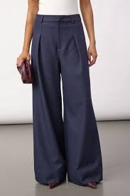 Luna Navy Pleat Trousers