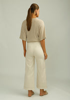 Cream Culotte With Side Buttons