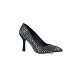 Black Shoe With Silver Crystal
