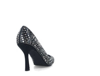 Black Shoe With Silver Crystal