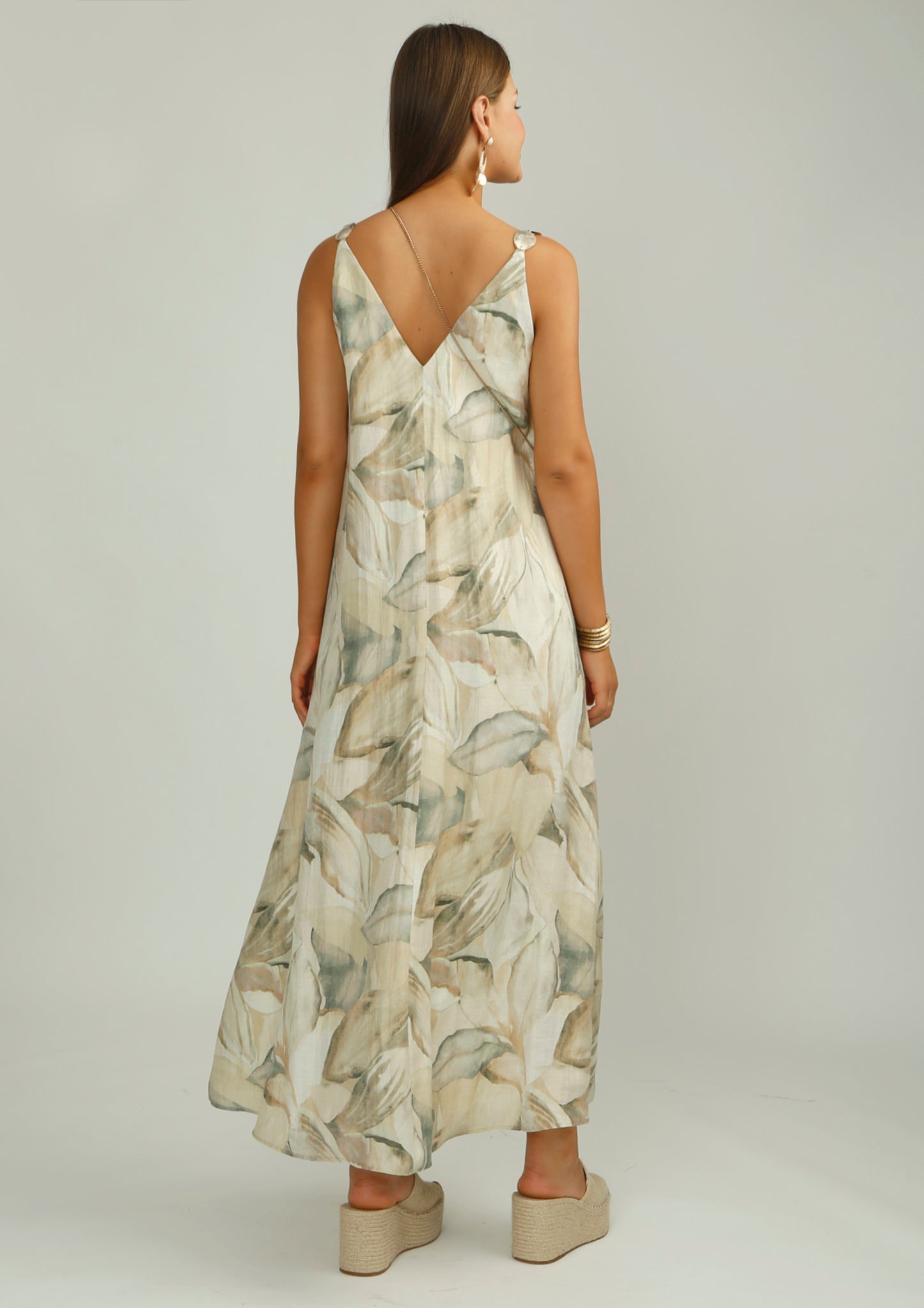 Champagne Flower Midi Dress