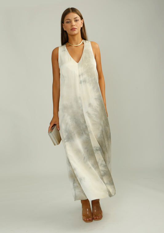 Ivory Marble Maxi Dress