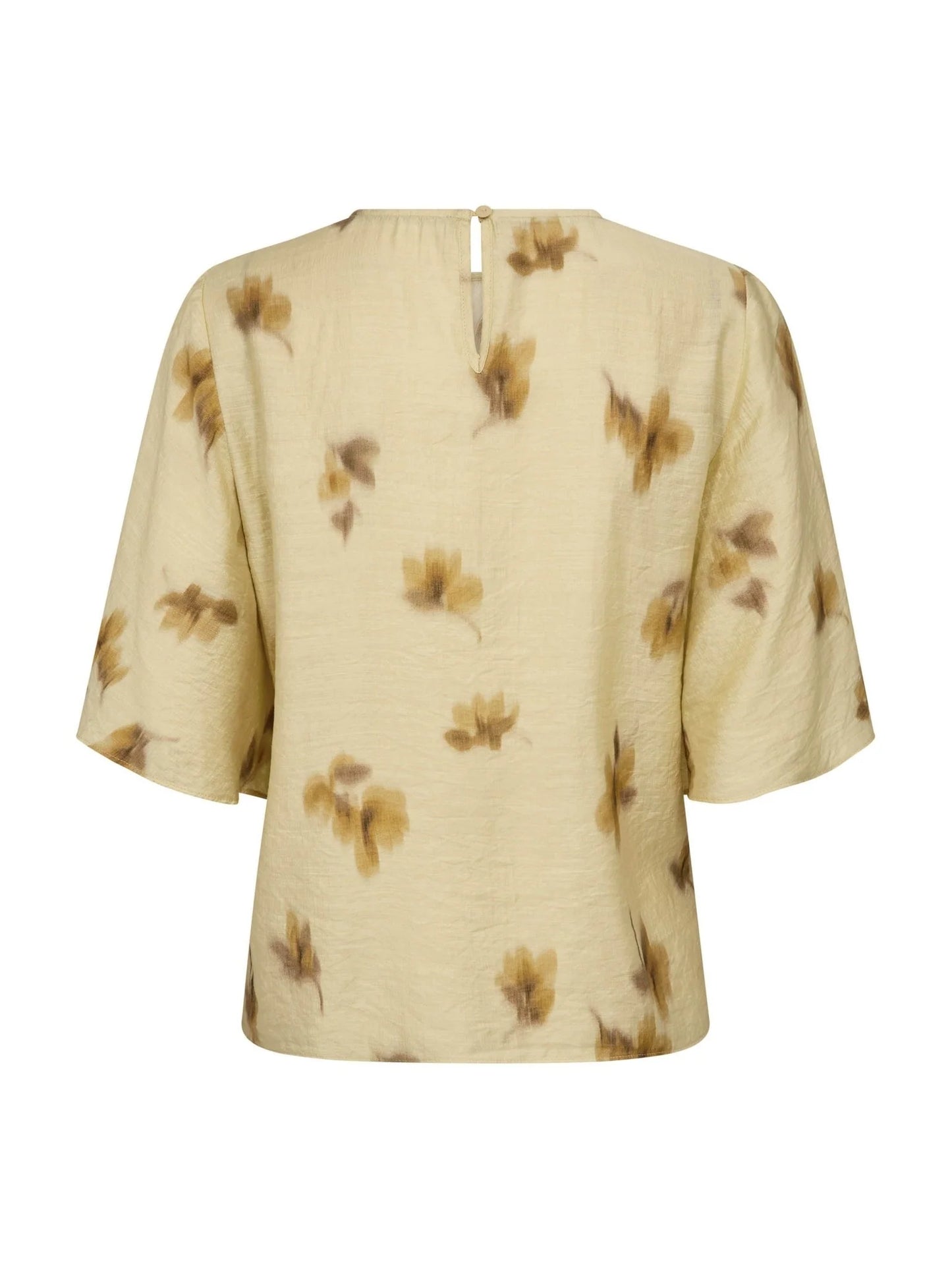 Myla Flower Drape SS Blouse  Pale Yellow