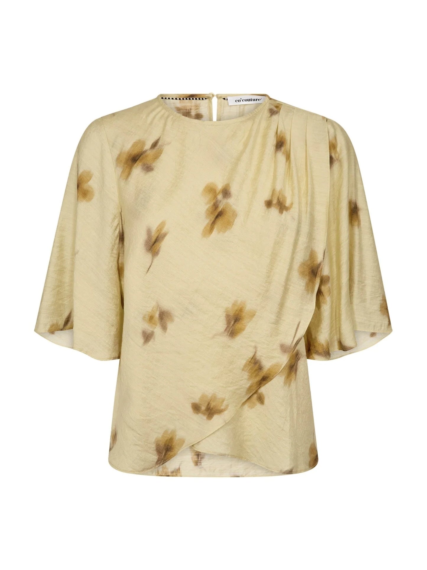 Myla Flower Drape SS Blouse  Pale Yellow