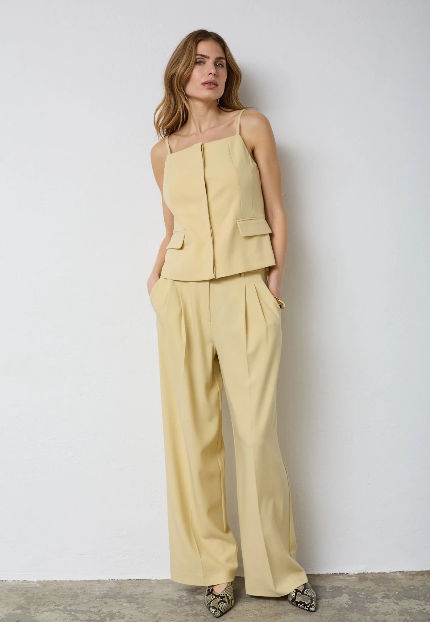 Nilan Tailored Top  Pale Yellow