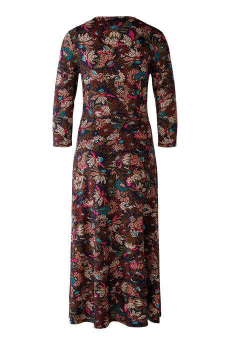 Brown Flower Midi Dress