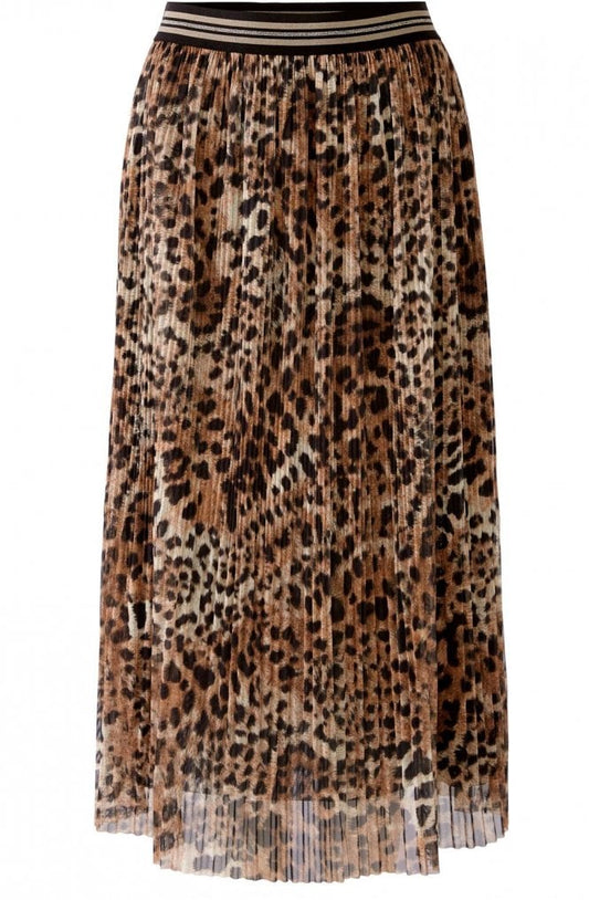 Rust Printed Midi Skirt