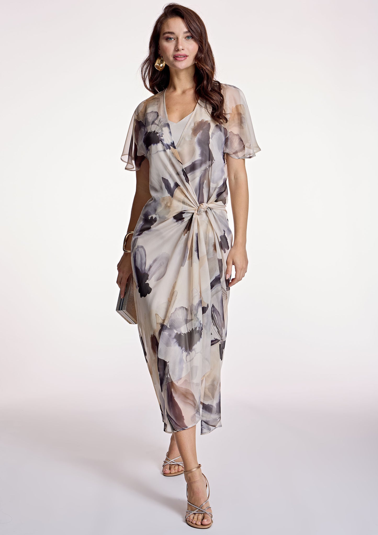 Printed Dress With Front Knot