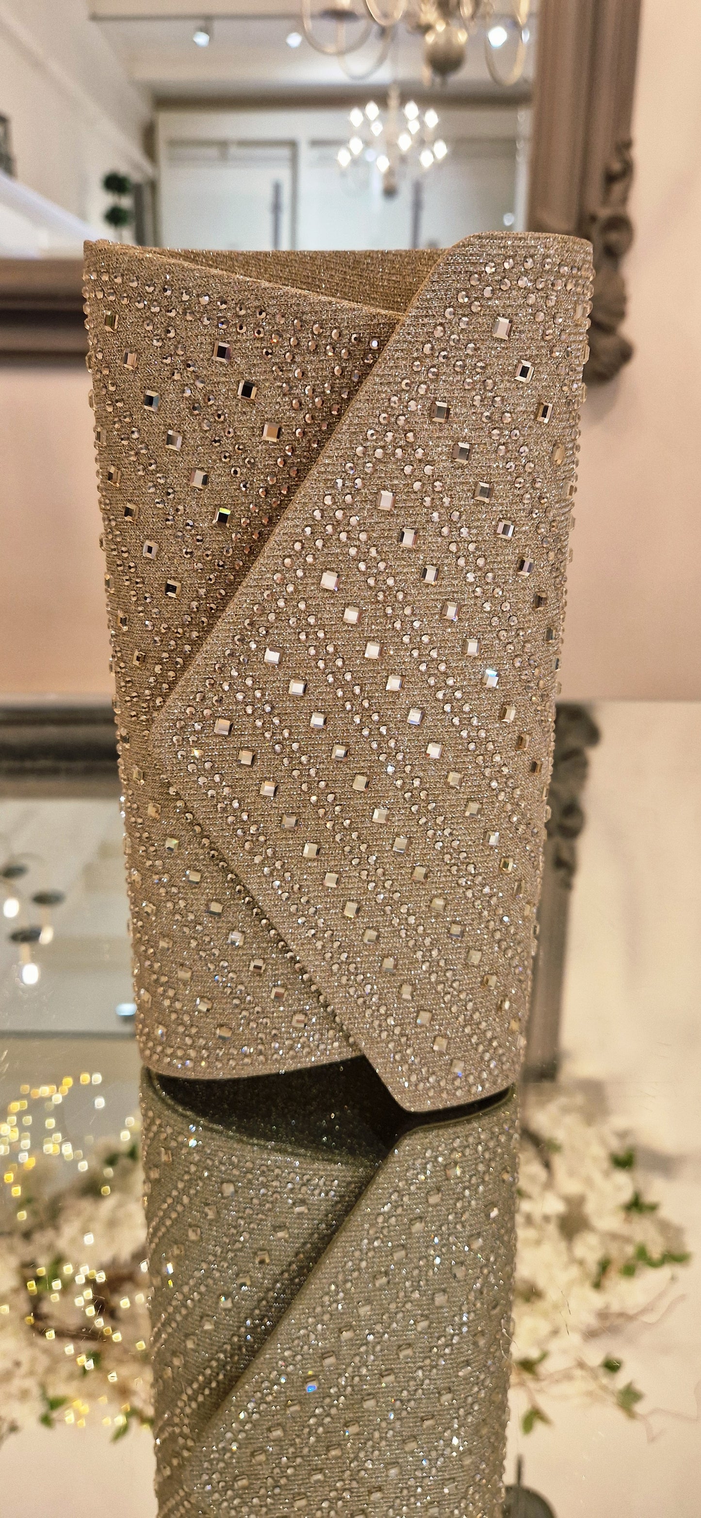 Gold Bag With  Crystal Detail