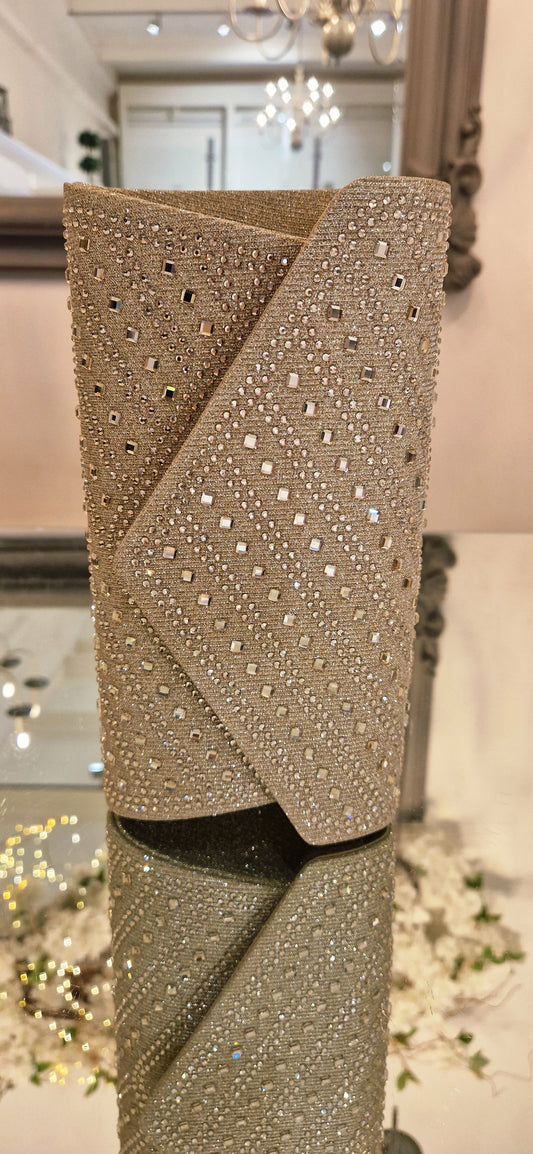 Gold Bag With  Crystal Detail